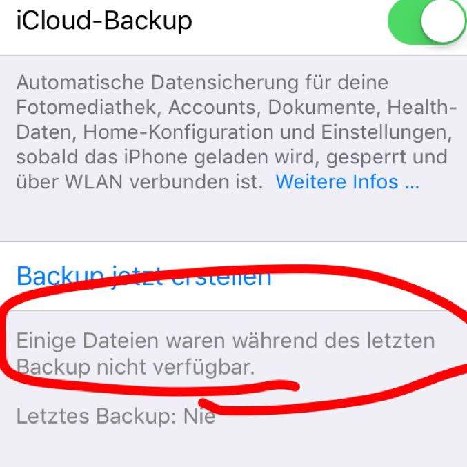 Backup auf Iphone erstellen, was bedeutet diese Meldung? (Technik, Handy, Smartphone)