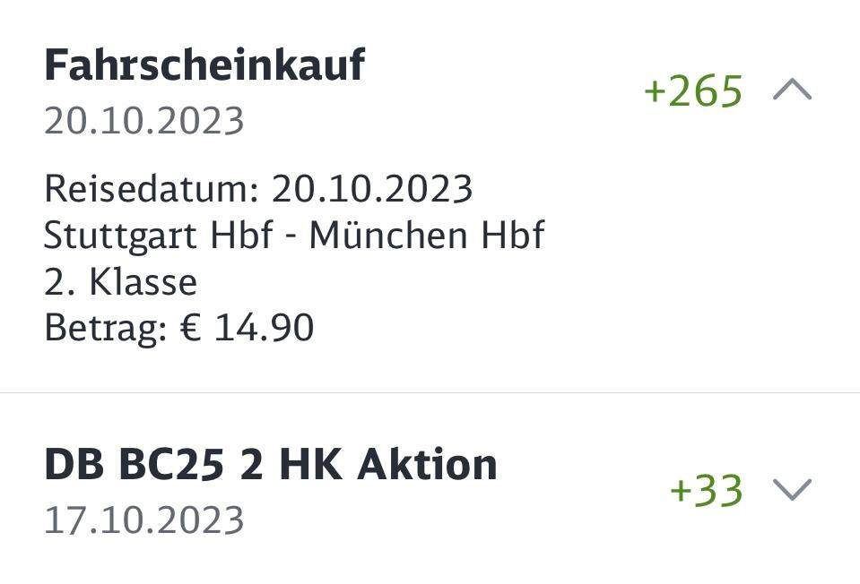 Bahn Bonus Punkte? (Ticket, Zug, Deutsche Bahn)