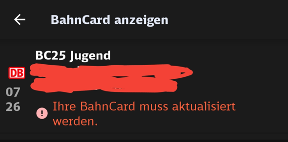 BahnCard im DB Navigator aktualisieren? (Bahn, Deutsche Bahn)