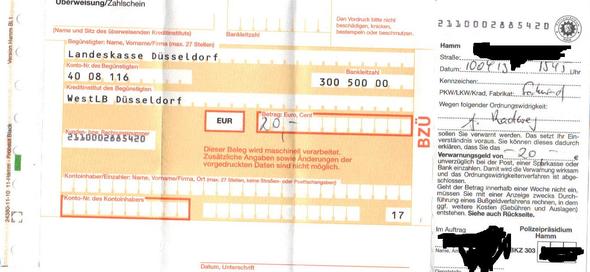 Überweisungsschein - (Finanzen, Bank, Überweisung)