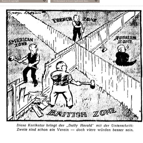 Besatzungszonen karikatur Deutschland 1945