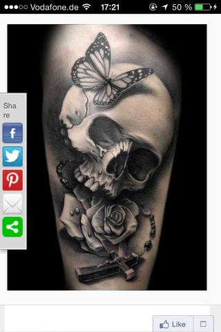 Bedeutung Totenkopf Tattoo Mit Rose Und Kreuz