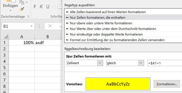 Bedingte Formatierung In Excel 2016 Funktioniert Nicht