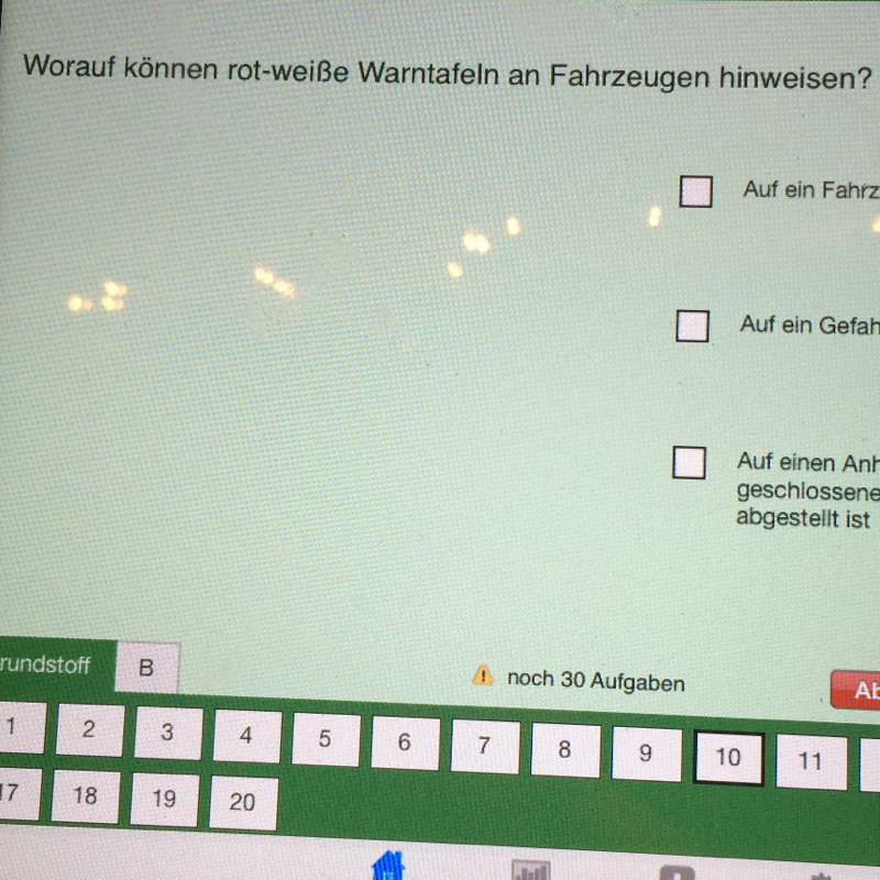 Bei der Vorprüfungsfunktion von Fahrschulcard immer gleiche Fragen