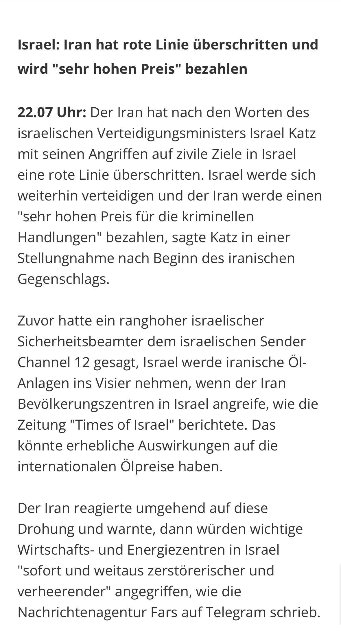 Bei Flächenbrand naher Osten / anhaltender Konflikteskalation Iran vs