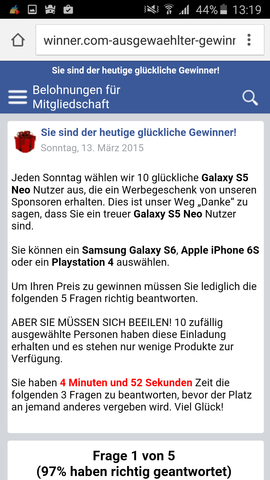 Das ist die seite - (Datenklau, Internet Gewinnspiel)