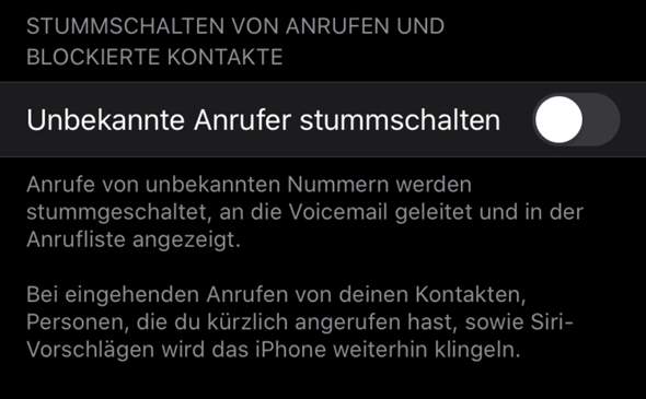 Bei Iphone Unbekannte Anrufer Stumm Schalten Technik Handy Technologie