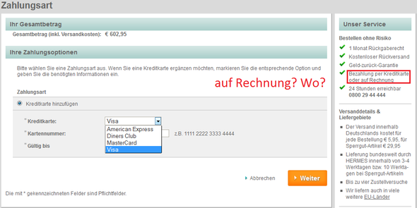 Per Rechnung zahlen bei QVC? - (Rechnung, Kreditkarte, QVC)