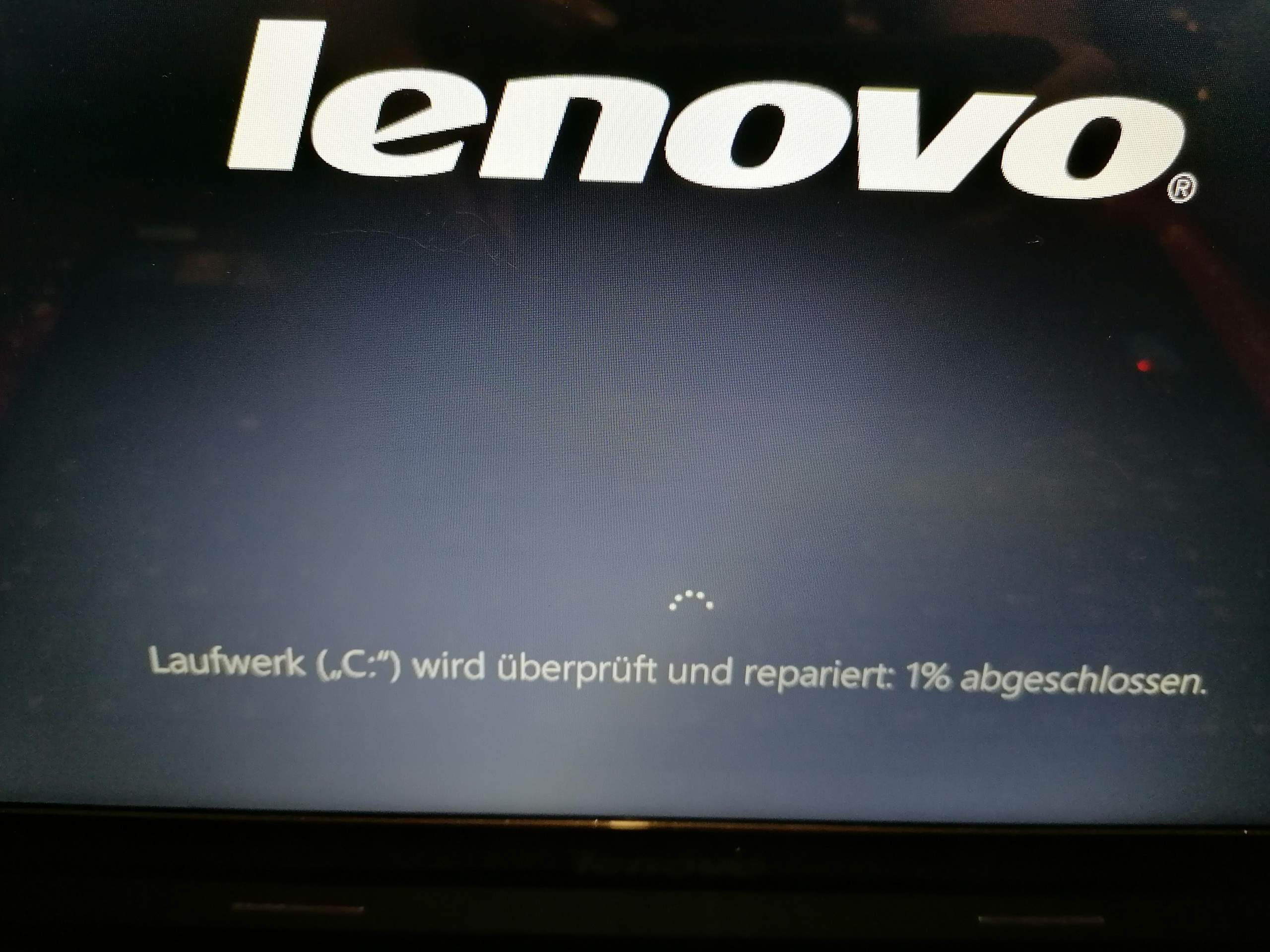 Beim Laptop start(Lenovo) Laufwerk C wird überprüft und repariert