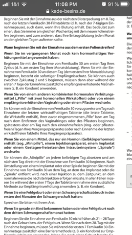 Beipackzettel Femikadin 30 Pille Verhutung