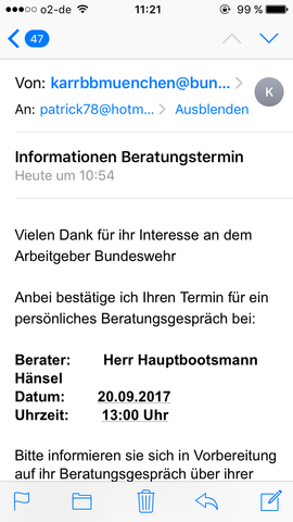 Leute das ist der Termin - (Bundeswehr, Beitritt)