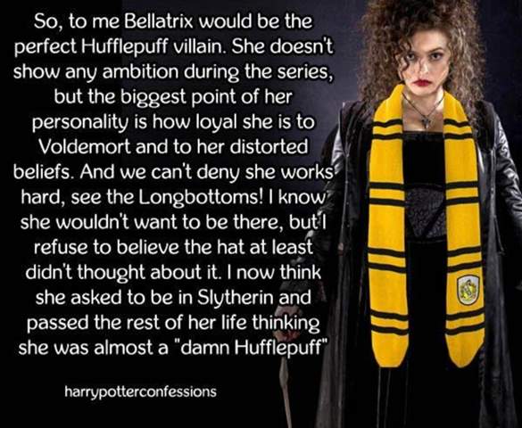 Bellatrix Lestrange - perfekter Hufflepuff-Bösewicht?