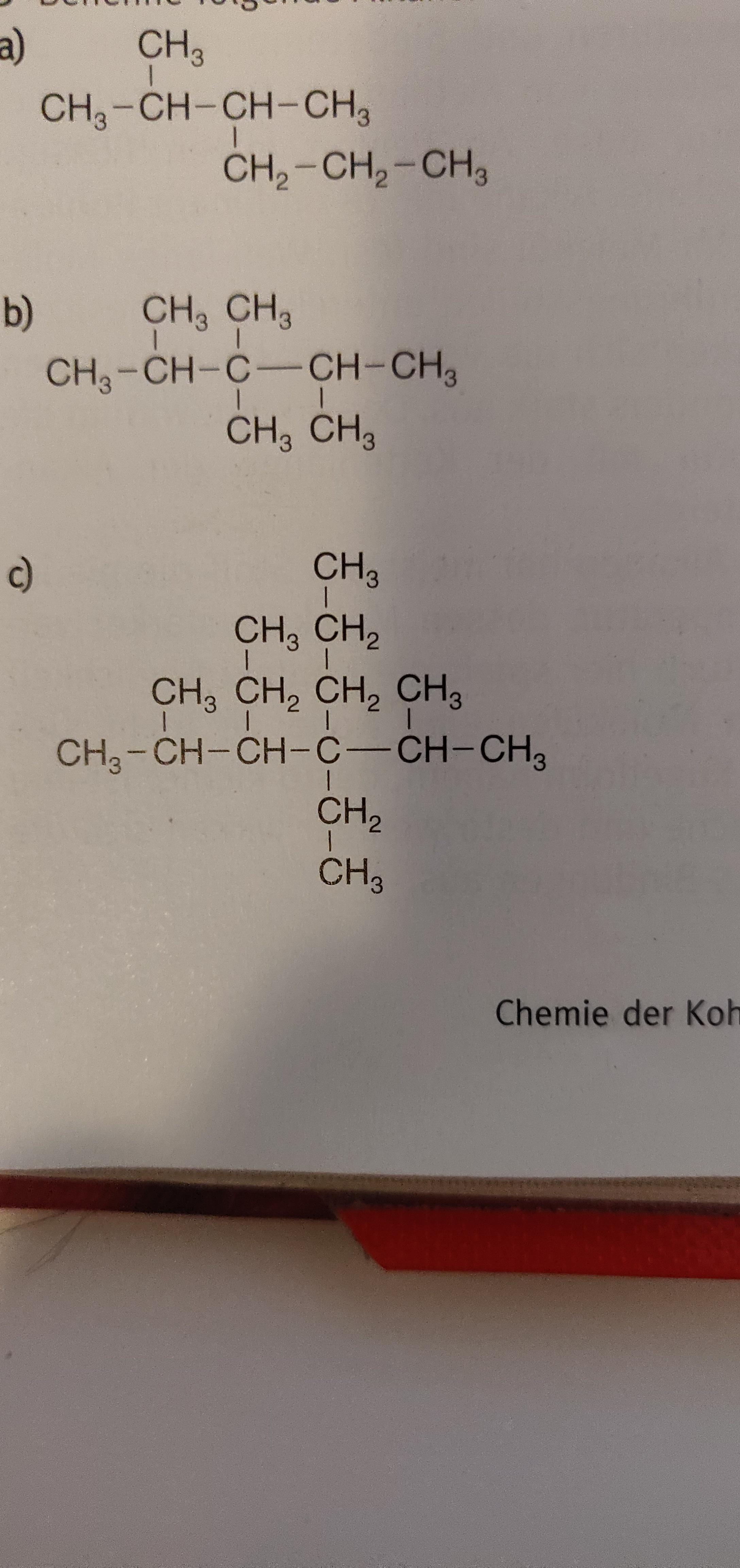 Benenne folgende Alkane? (Chemie)