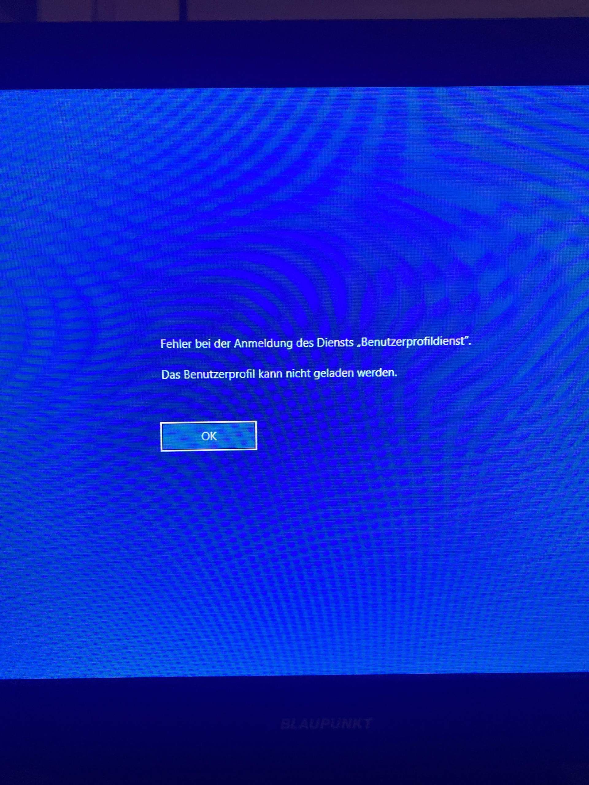 Benutzerprofil kann nicht geladen werden? (Windows, Windows 10)