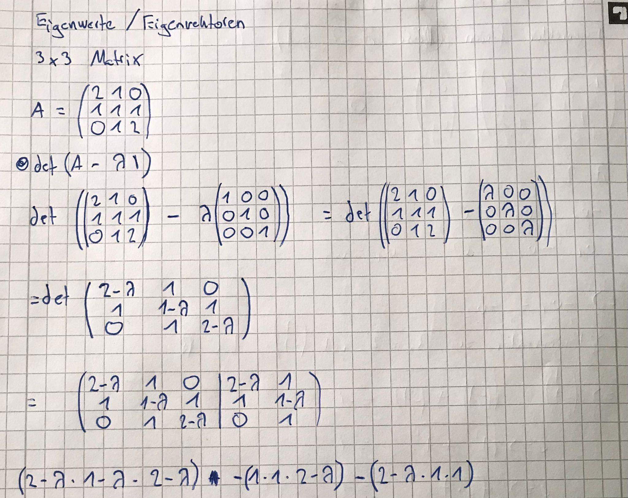 Matrix Beispiel Eigenwerte Berechnen Und Überprüfen | Eigenwerte Bestimmen 3X3 Matrix ...