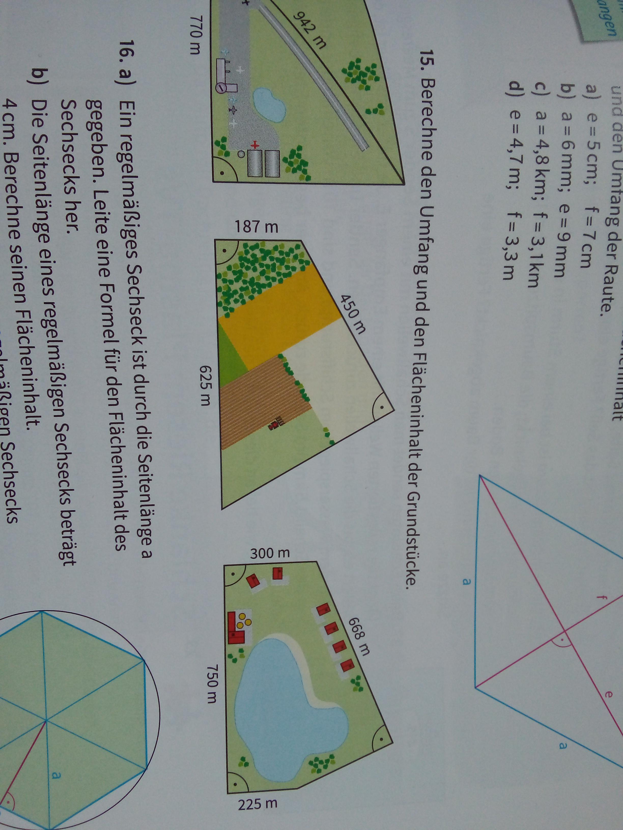 Berechne Umfang Und Flacheninhalt Mathe Mathematik Grundstuck