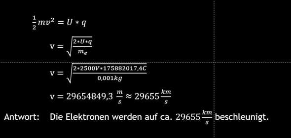 Berechnung der Geschwindigkeit von Elektronen? (Schule, Physik, Elektrizitätslehre)