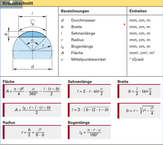 Berechnung Kreisabschnitt? (Computer, Schule, Mathematik)