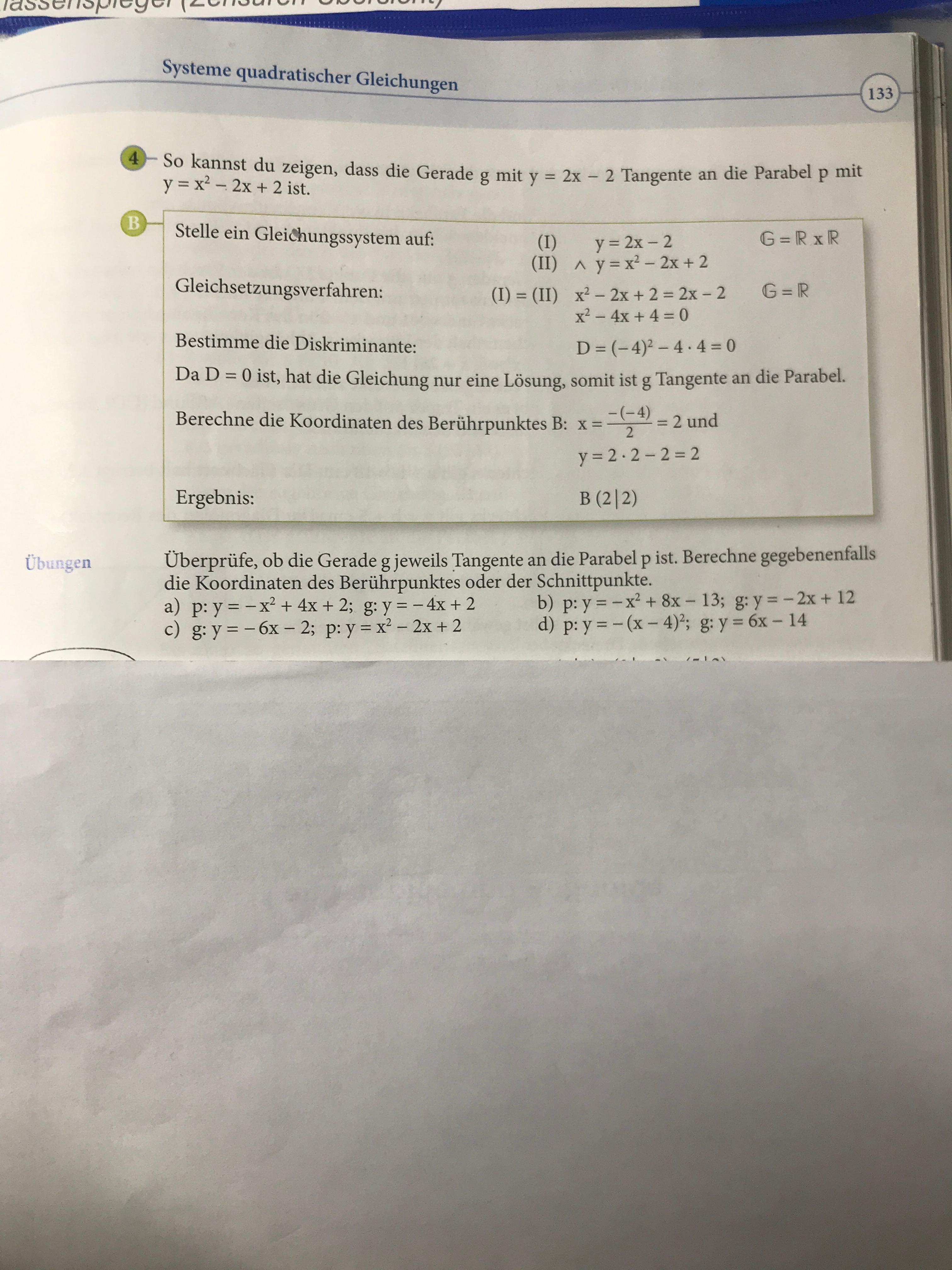 Berührungspunkt berechnen? (Mathe, Funktion)