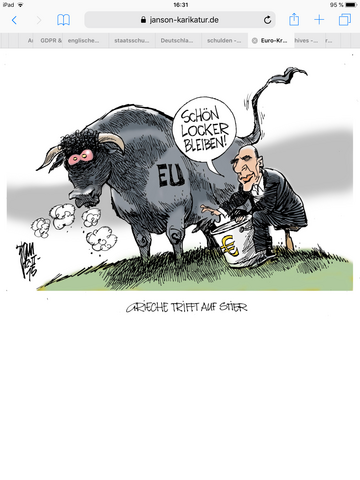 Beschreibung Deutung Der Karikatur Euro Griechenland Staatsverschuldung