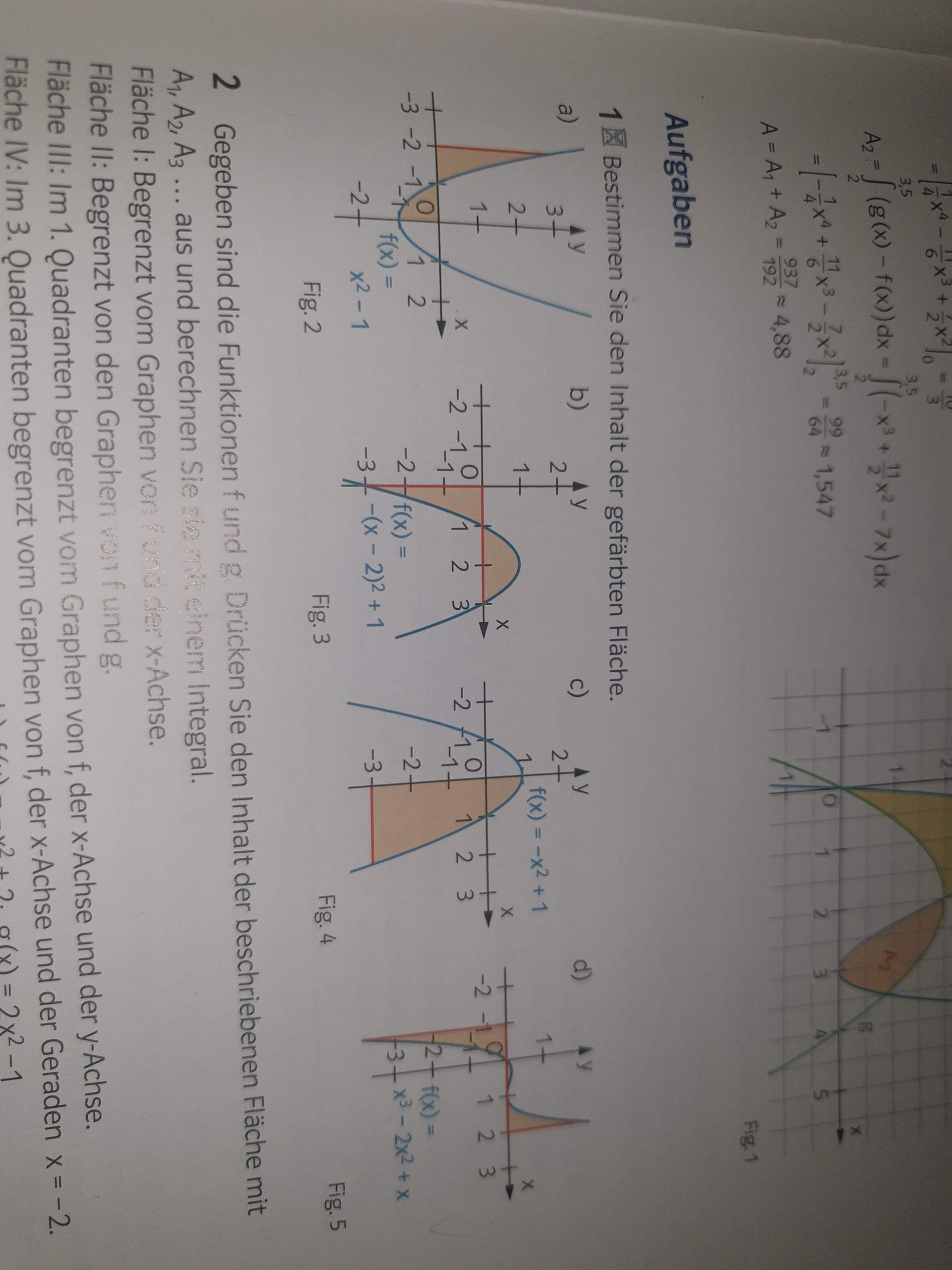 Bestimmen Sie Den Inhalt Der Gefärbten Fläche