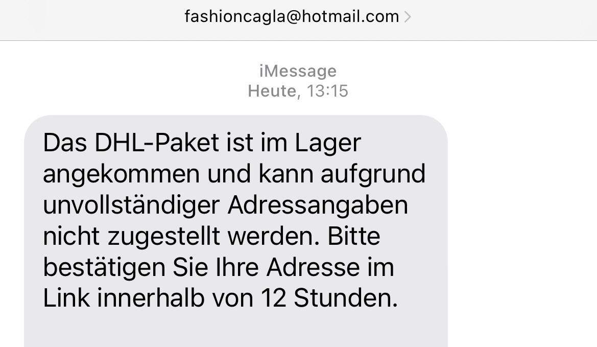 Betrug DHL SMS? (Post, Versand, Bestellung)
