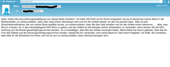 - (Computer, Betrug, eBay Kleinanzeigen)