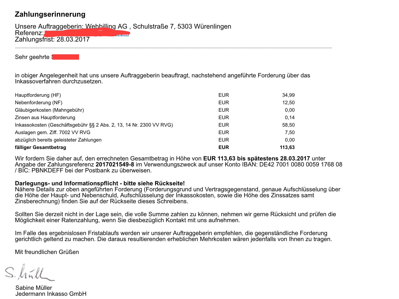 Betrug Oder Nicht Jedermann Inkasso E Mail Online Betrug