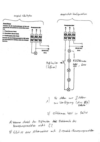 Schaltplan - (Elektrotechnik, Glühbirne, Bewegungsmelder)