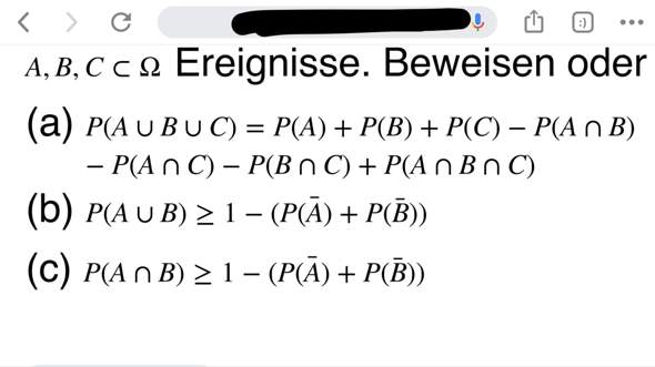 Beweise/Wiederlegungen im diskreten Wahrscheinlichkeitsraum