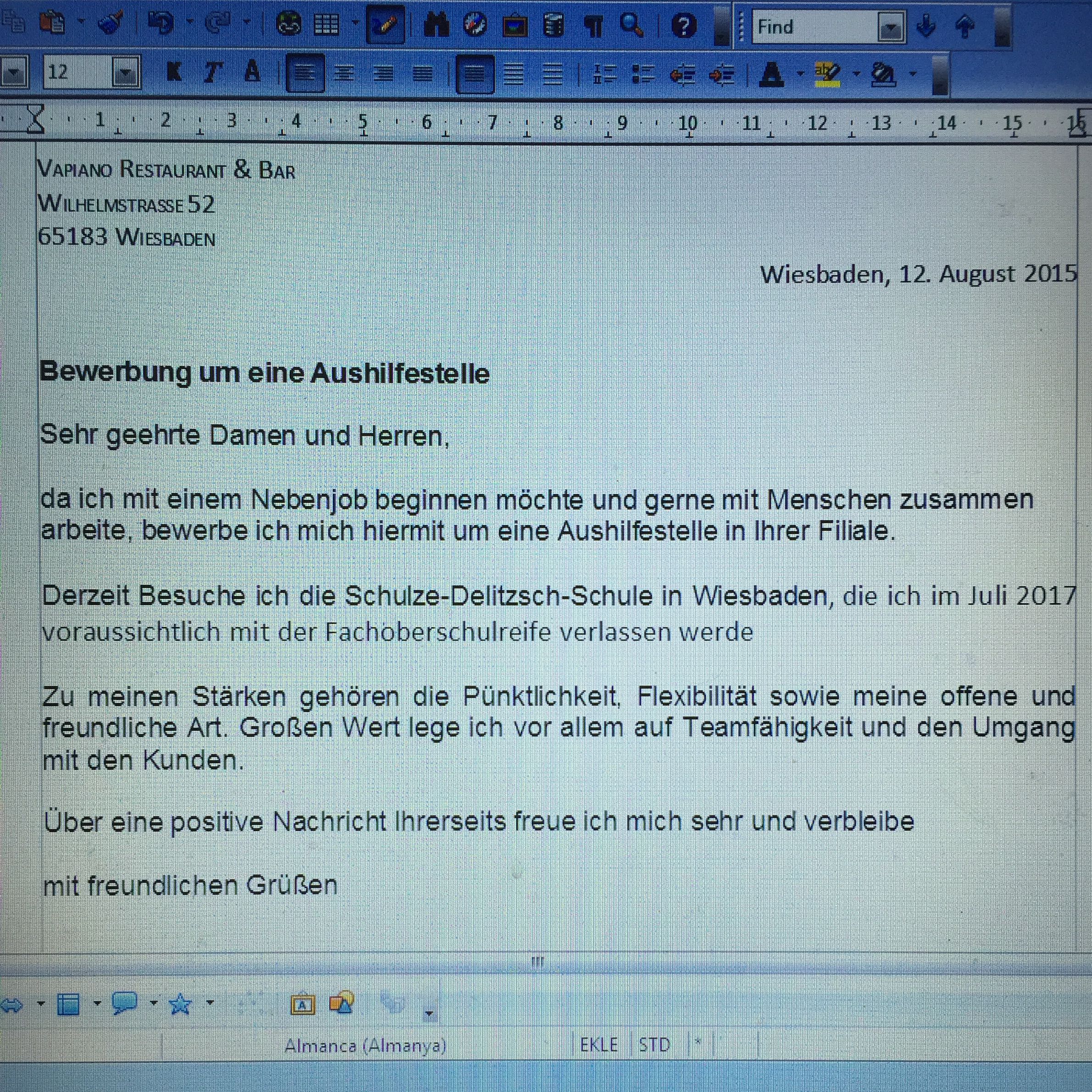 Bewerbung Als Kellnerin Gut Kellner Bewerbung Als Kellner