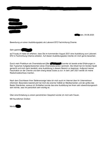 Bewerbung Anschreiben Gut Ausbildung Und Studium Sprache