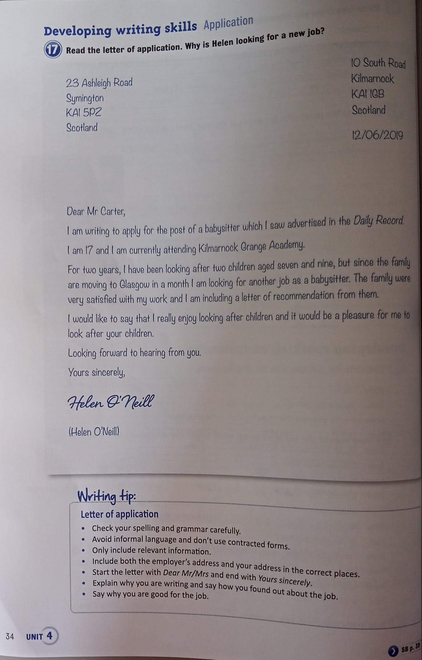 Bewerbung auf Englisch schreiben (write an application)? (Computer)