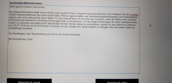 Bewerbung Daimler Ok Deutsch Arbeit Grammatik