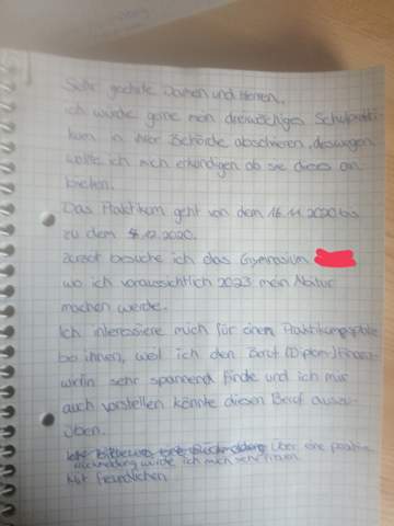 Bewerbung Fur Ein Praktikum Beim Finanzamt Deutsch Praktikumsplatz