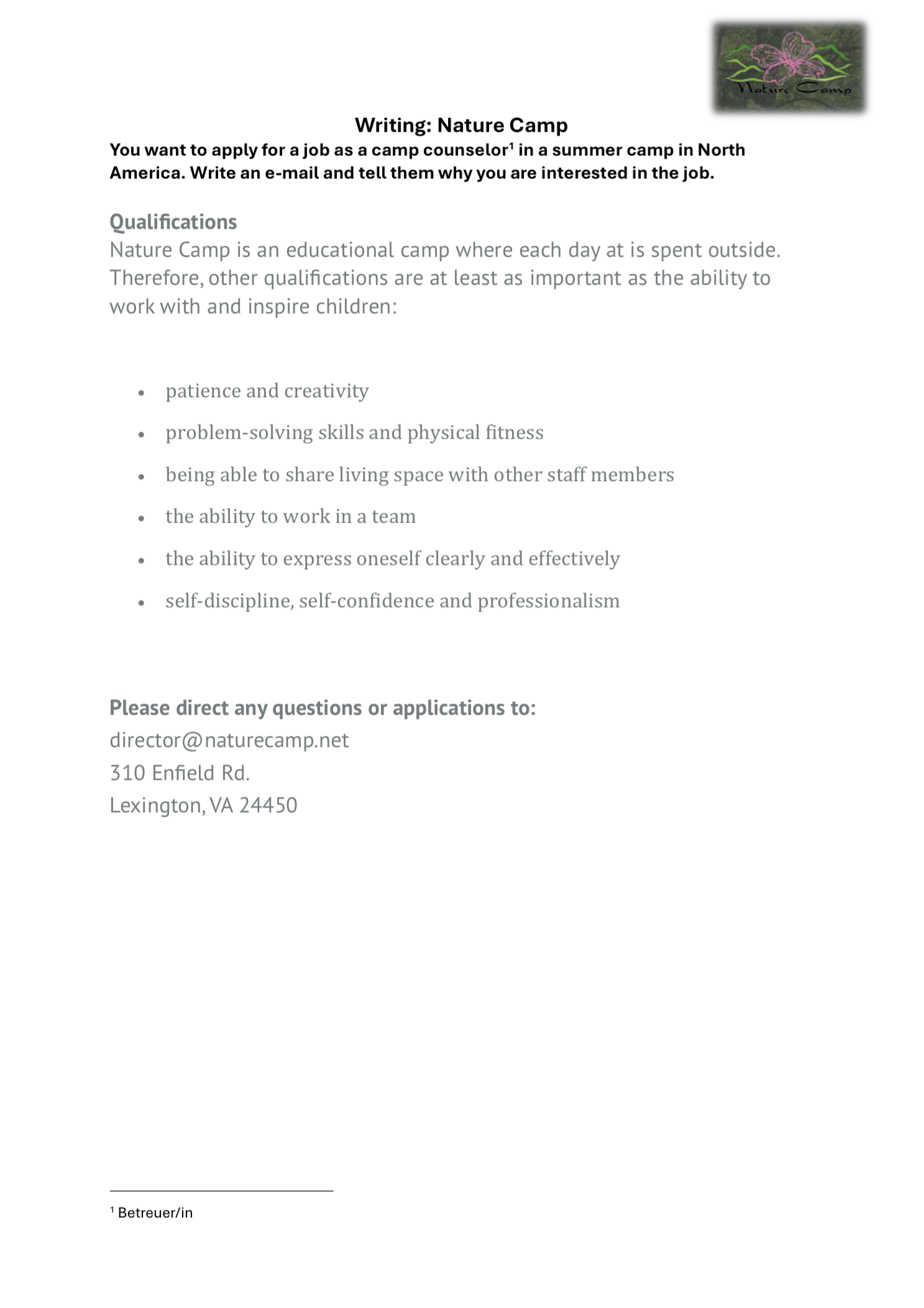 Englisch Bewerbung Schreiben Klassenarbeit Pdf Bewerbung für Englisch Klassenarbeit? (USA, Grammatik, Hausaufgaben)