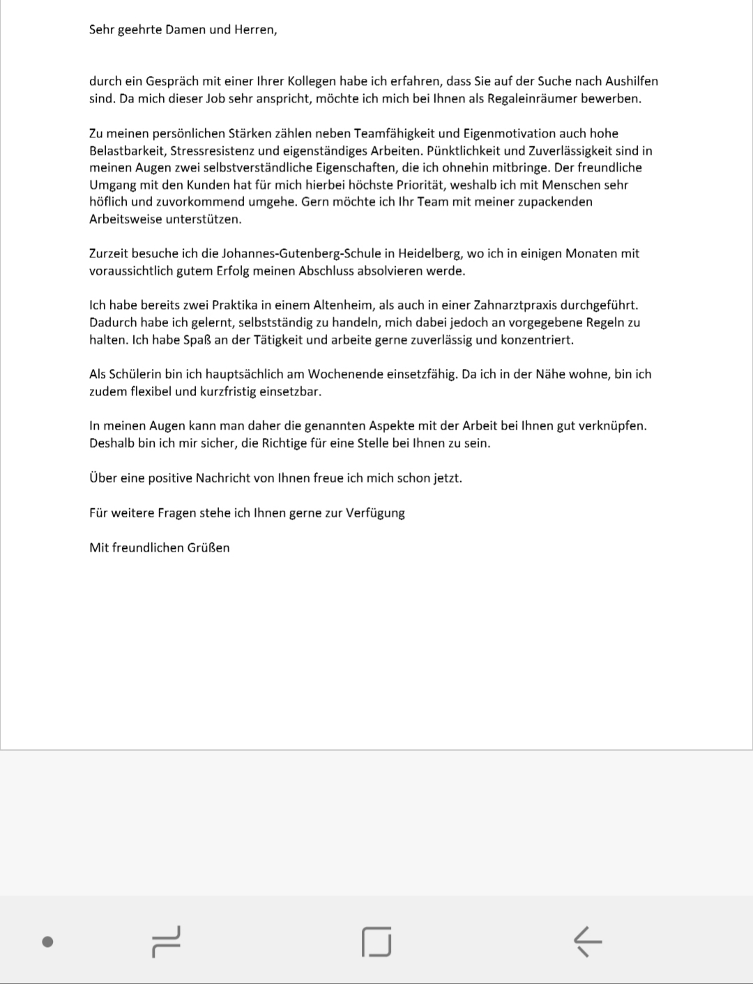 Bewerbung Regaleinraumer Regale Einraumen