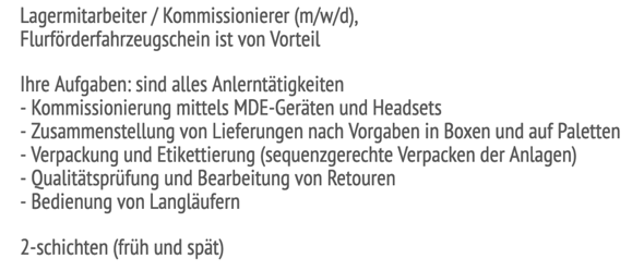 Bewerbung Zum Kommissionierer Was Kann Man In Die Bewerbung Schreiben Schule Ausbildung Und Studium Beruf