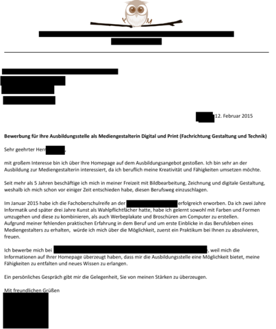 Bewerbung Zum Mediengestalter So Gut Bitte Meinungen Arbeit