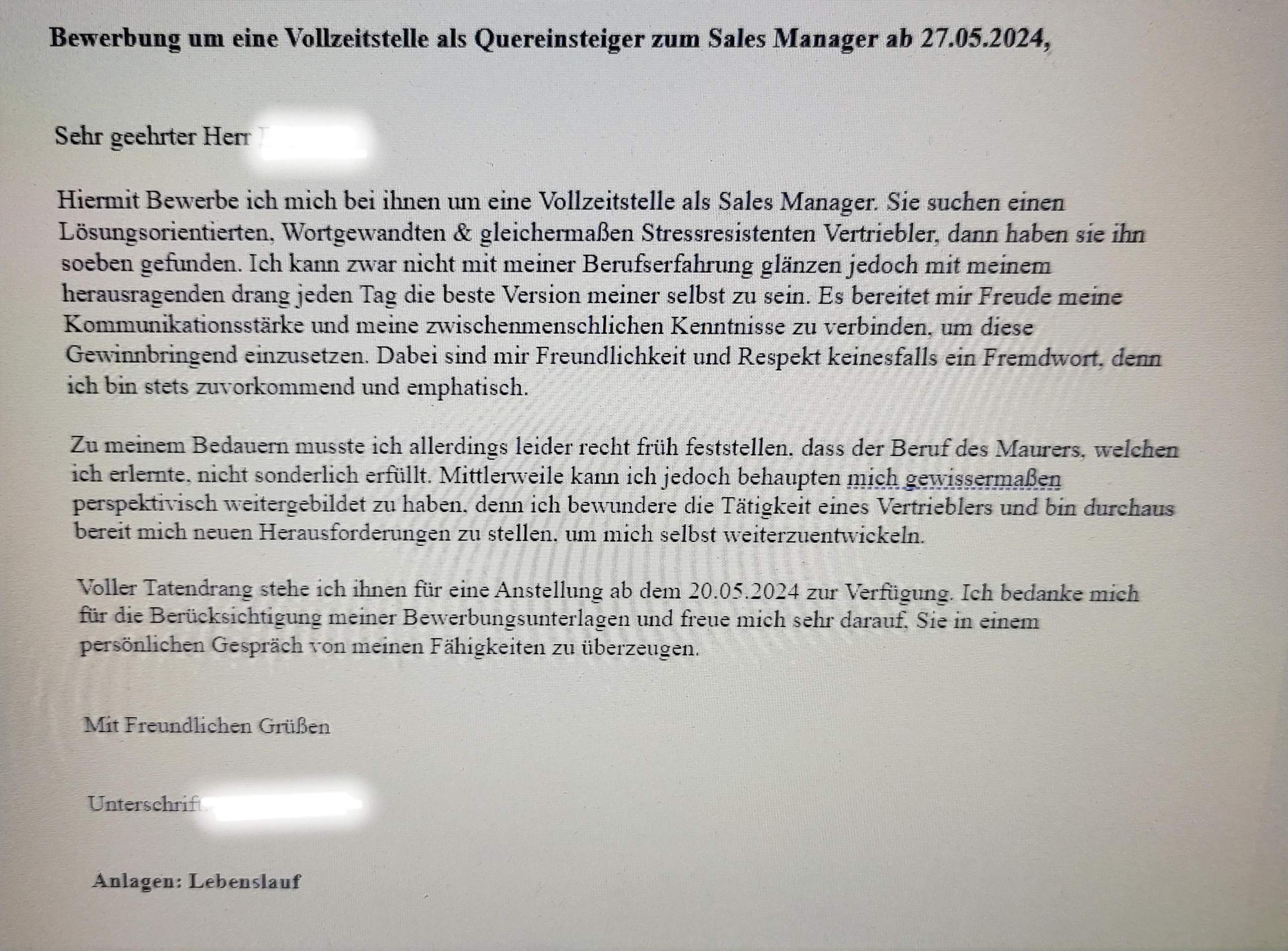Hiermit Bewerbe Ich Mich Um Die Stelle Als Verkäuferin www.gutefrage.net
