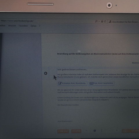Online - (Job, Bewerbung, Anschreiben)