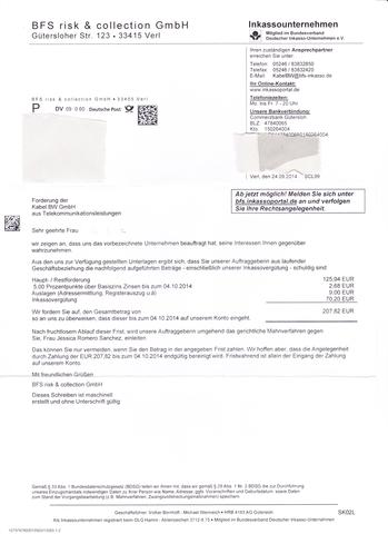 Bfs Risk Collection Gmbh Inkassounternehmen Inkasso Schufa Abzocker