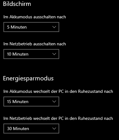 Bildschirm geht nicht von alleine aus (Windows 10)?
