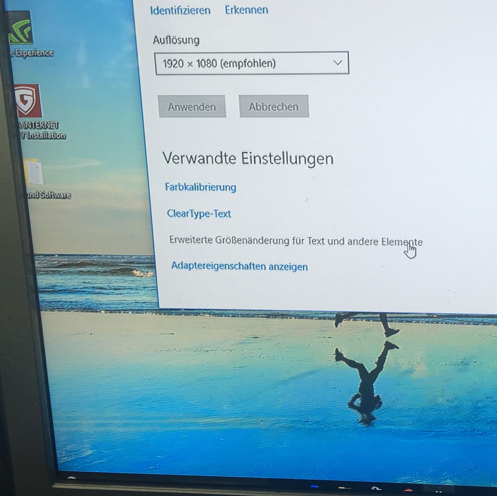 Bildschirm zeigt mir nicht alles? Auflösung)