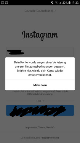 Blockiert gelöscht instagram bei oder Instagram blockiert?