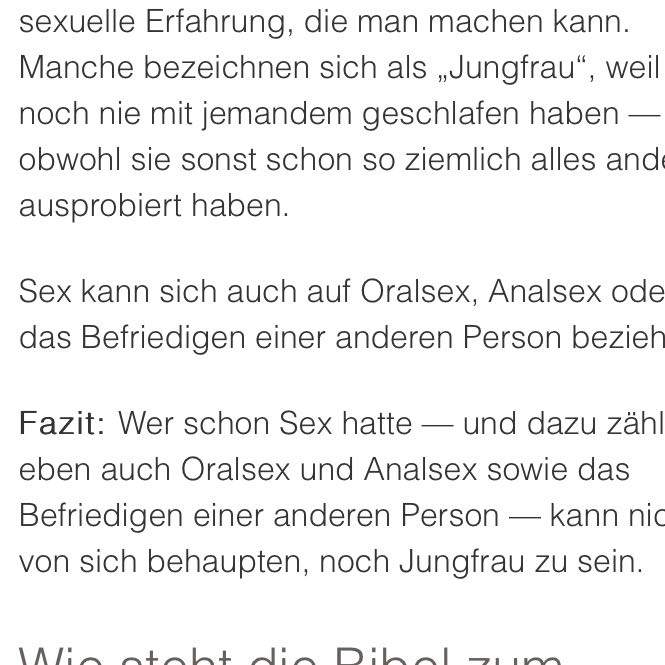 Bin Ich Trotz Sexuellen Missbrauchs Noch Jungfrau Sex Bibel Sexueller Missbrauch