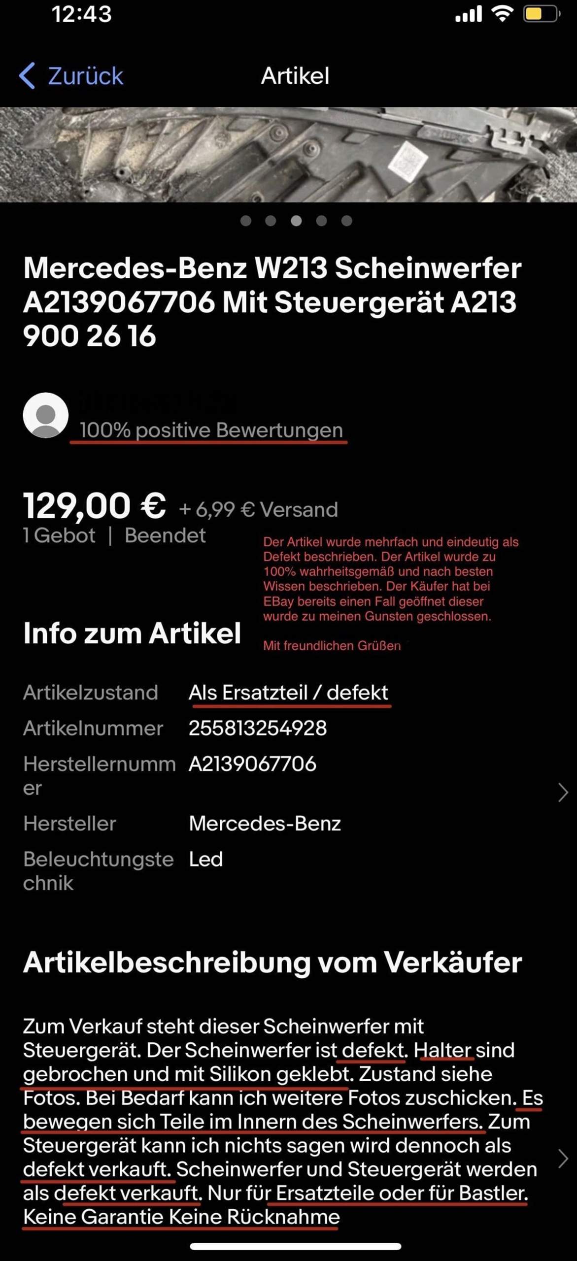 EBAY KLEINANZEIGEN K UFER BEHAUPTET DAS GER T DEFEKT IST visual data 3