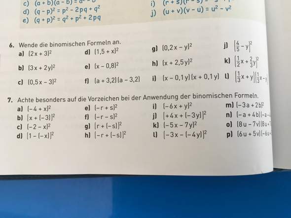 Binomische Formeln?