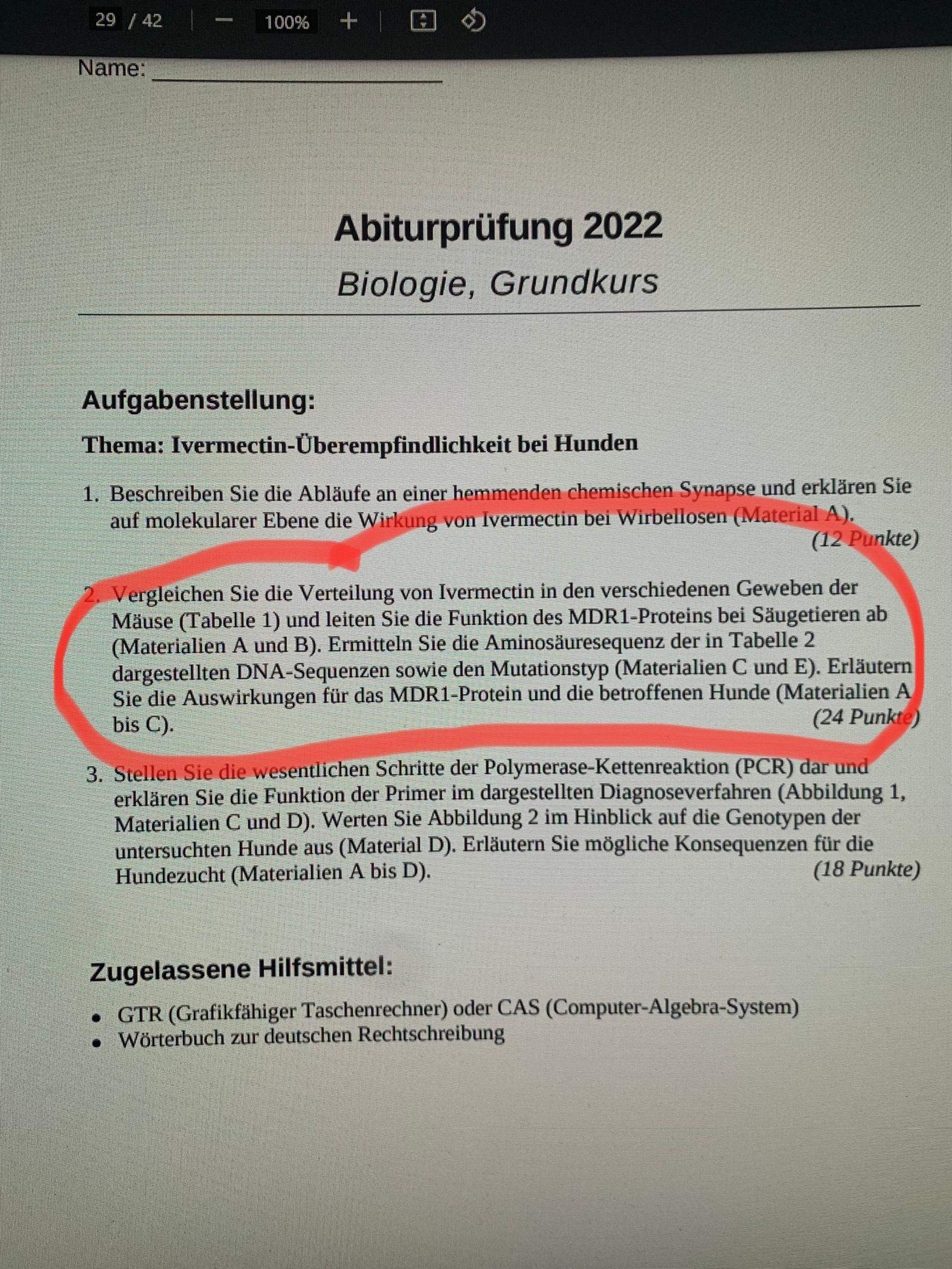 Biologie Abitur Genetik? (Bio, mRNA)
