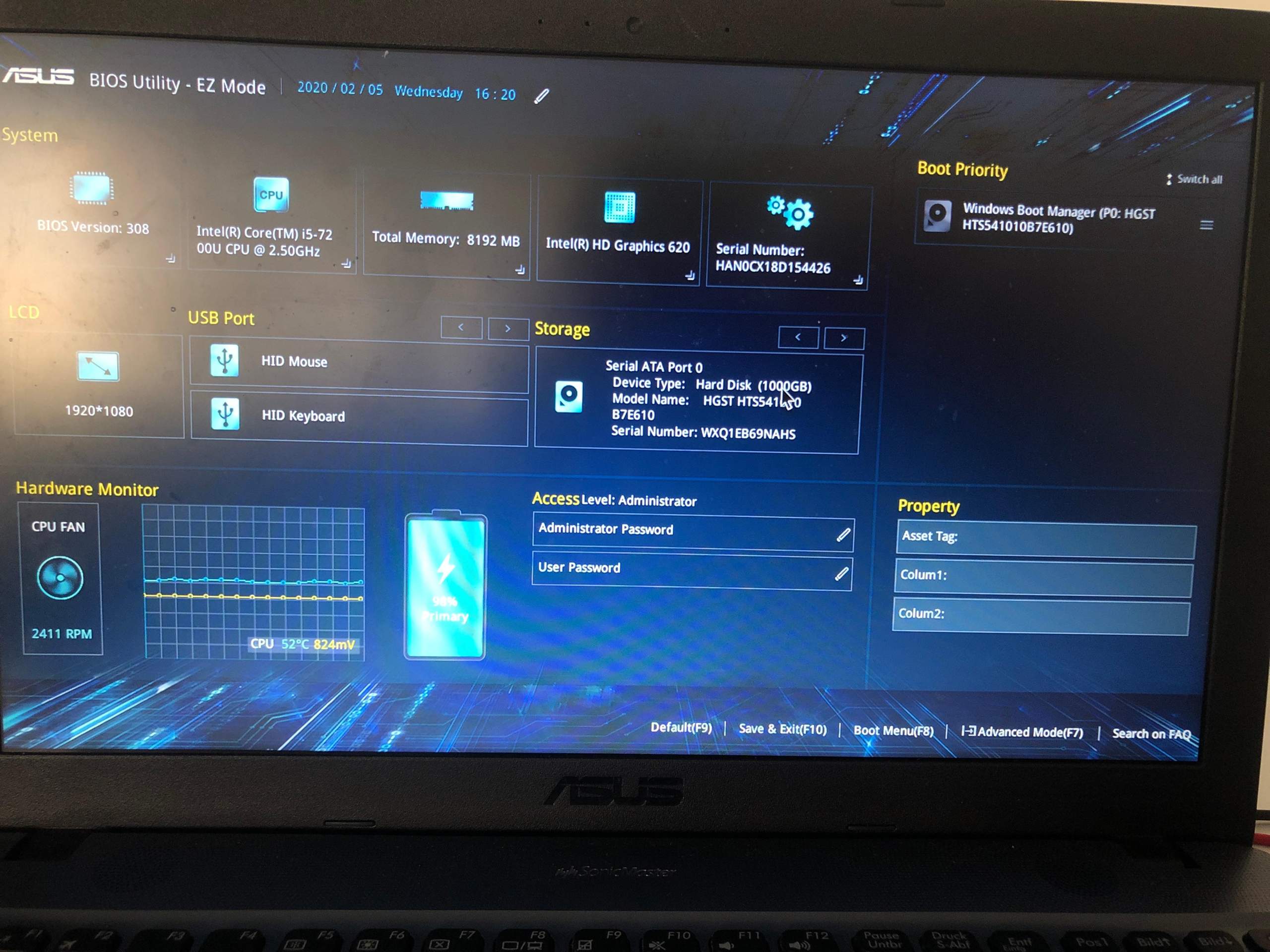 Asus uefi bios utility ez mode как убрать